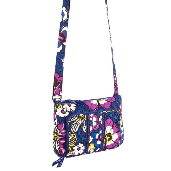 Vera Bradley Little Hipster Crossbody Bag African Violet Quilted Blue Womens - Picture 14 of 14